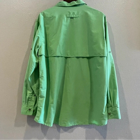 LL Bean Green Tropicwear‎ Performance Outdoor Fishing Hiking Shirt Size L - Picture 2 of 8